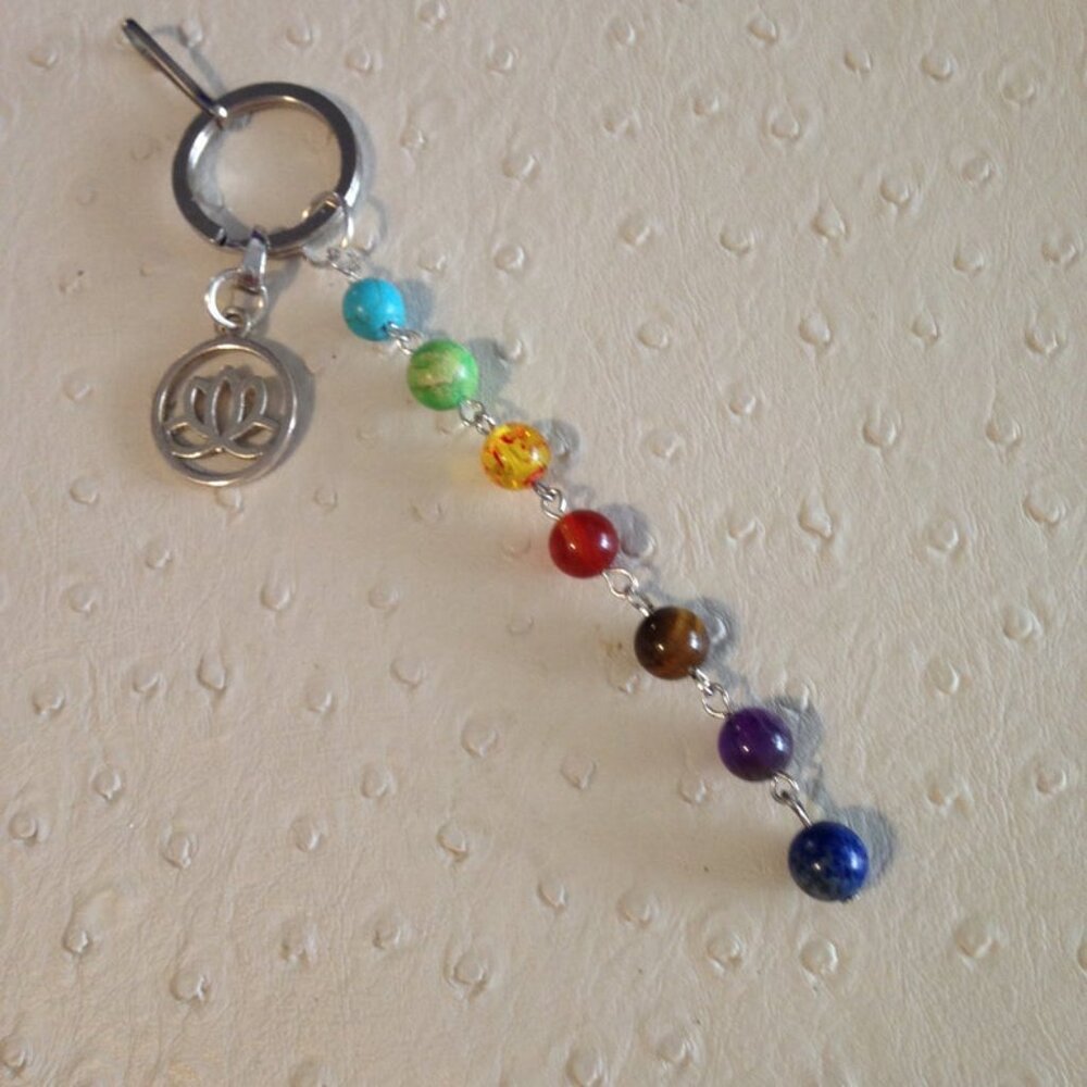 NEW #2 Chakra bead key chain or purse charm
